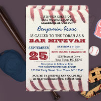 Baseball Watch Bar Mitzvah Uitnodiging