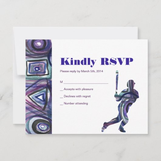 BASEBALL WATERCOLOR Bar Mitzvah Invitation (Devant)