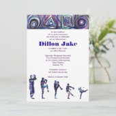 BASEBALL WATERCOLOR Bar Mitzvah Invitation (Debout devant)