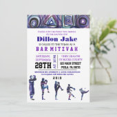 BASEBALL WATERCOLOR Bar Mitzvah Invitation (Debout devant)