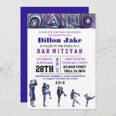 BASEBALL WATERCOLOR Bar Mitzvah Invitation (Devant / Derrière)