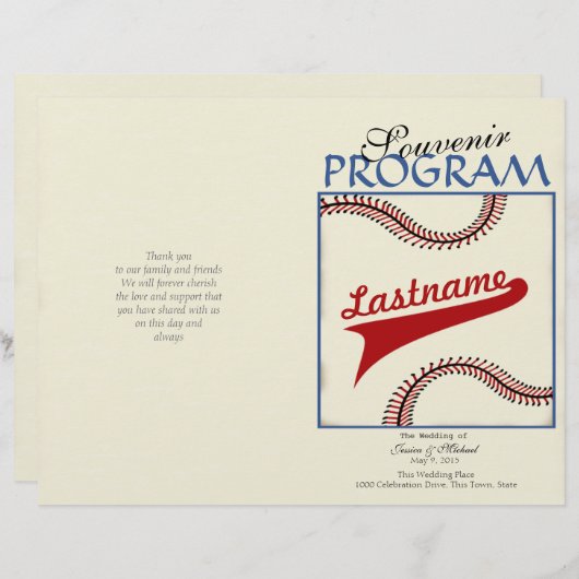 Baseball Weddenprogramma (Voorkant / Achterkant)