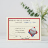  Baseball Wedding Reply RSVP Kaartje (Staand voorkant)