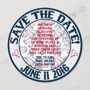 Baseball Wedding Save-the-Date-HOWARD, optie 2 Kaart