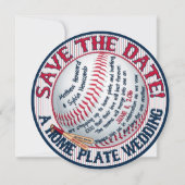 Baseball Wedding Save-the-Date-HOWARD, optie 3 Save The Date (Achterkant)