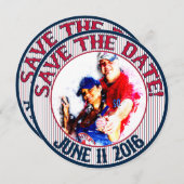 Baseball Wedding Save-the-Date-HOWARD, optie 3 Save The Date (Voorkant / Achterkant)