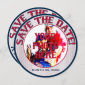 Baseball Wedding Save-the-Date-Sjabloon 3 Save The Date (Voorkant / Achterkant)