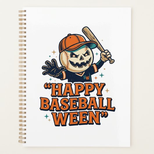 Baseball Ween Vintage Halloween Baseball Heureux D (Devant)