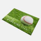 Baseball Welkom thuis op groen gras Deurmat (Schuin)
