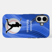 Baseball with Player and Ball personalize Case-Mate iPhone Case (Achterkant (horizontaal))