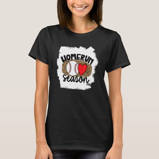Baseball Womens Leopard Pattern Baseball Girl 1 T-shirt (Voorkant)
