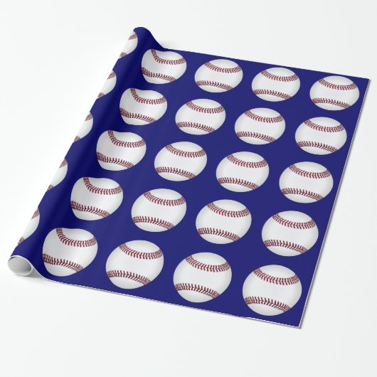 Baseball Wrapping Paper Cadeaupapier (Uitgerold)
