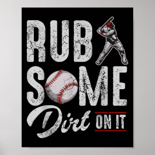 Baseball wrijft wat vuil op het grappige Humor Gez Poster
