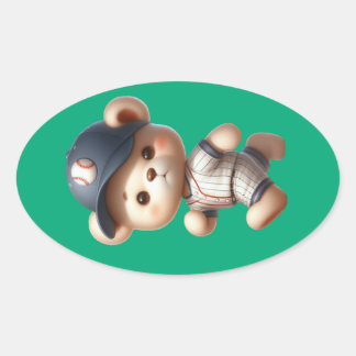 Baseballberen 1 ovale sticker