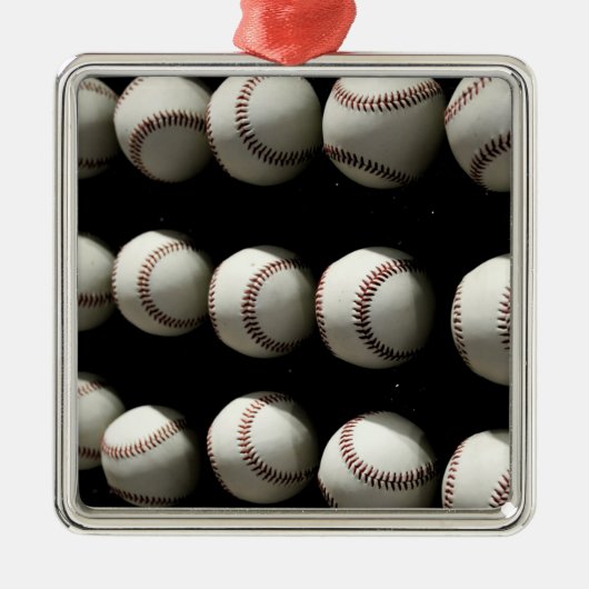 Baseballen Metalen Ornament (Voorkant)