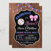 Baseballen of bogen gender onthullen uitnodiging (Voorkant / Achterkant)