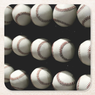 Baseballen Vierkante Kartonnen Onderzetter