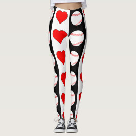 Baseballetjes en hartverwarmingen - Verticaal zwar Leggings