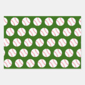 Baseballetjes en kerstmis, rood en groen inpakpapier vel (Voorkant 2)