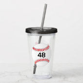 Baseballetjes Sport Acrylknollen Acryl Drinkbeker (Achterkant)