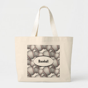 Baseballetpatroon Grote Tote Bag