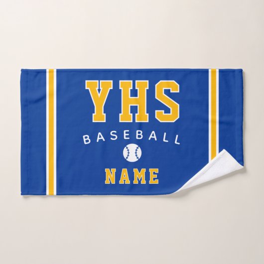 Baseballicoon, aangepaste naam & school, teamcadea handdoek (Handdoek)