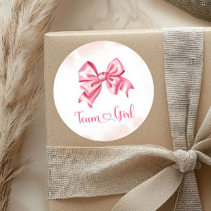 Baseballs of Bows Gender Reveal Team Girl Sticker