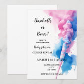 Baseballs ou Bows Genre Révéler Invitation (Devant / Derrière)