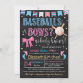 Baseballs ou Bows Genre Révéler Invitation (Devant)