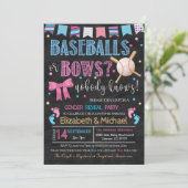 Baseballs ou Bows Genre Révéler Invitation (Debout devant)