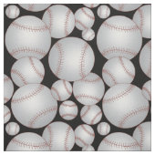 Baseballs Pattern Grey Stof (Swatch)