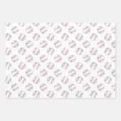 Baseballs Softballs Coördinerende Set van 3 Inpakpapier Vel (Voorkant 3)