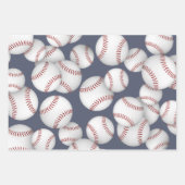 Baseballs Softballs Coördinerende Set van 3 Inpakpapier Vel (Voorkant)