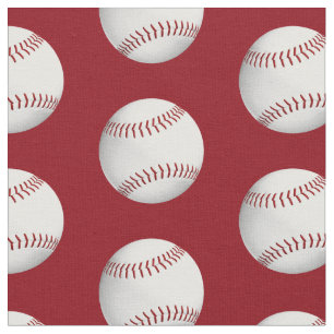Baseballs Softballs patroon op rode sporten Stof