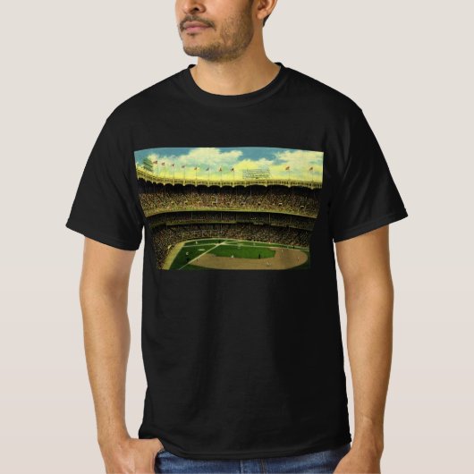 Basebalstadion sport met gewassen T-shirt (Voorkant)