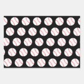 Basebollen en Snowflakes Rood- en Zwarte Kerstmis Inpakpapier Vel (Voorkant 2)