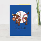 Basebull - Funny Baseball Bull Card Kaart (Voorkant)