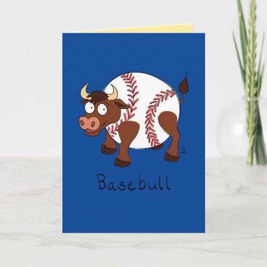 Basebull - Funny Baseball Bull Card Kaart (Voorkant)