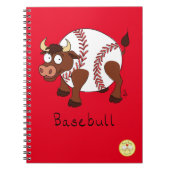 Basebull Funny Baseball Bull Notitieboek (Voorkant)
