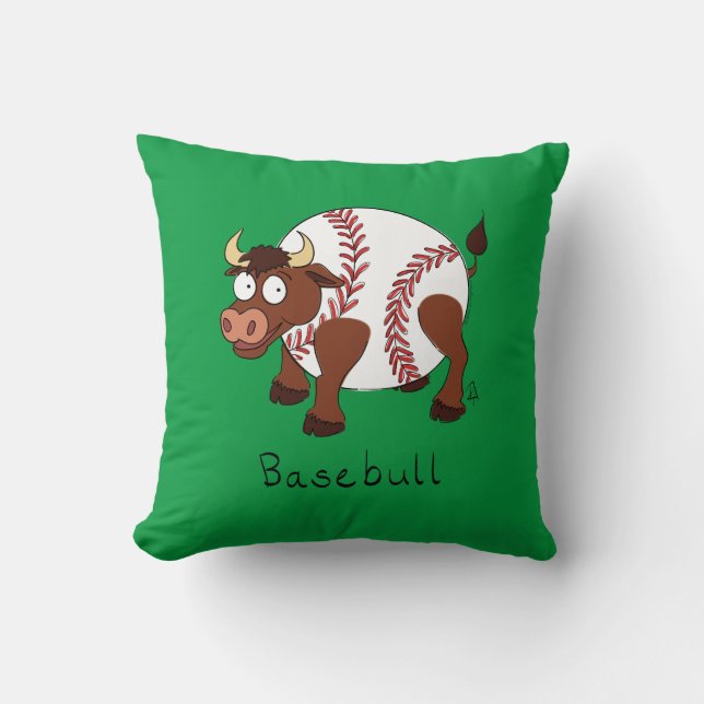 Basebull Funny Baseball Coussin (Recto)