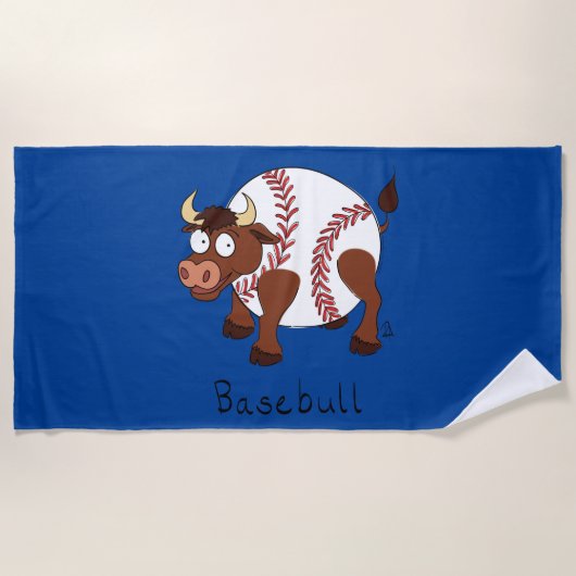 Basebull Funny Baseball Plage Bull et Serviette Sp (Devant)
