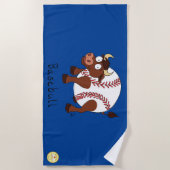 Basebull Funny Baseball Plage Bull et Serviette Sp (Devant)
