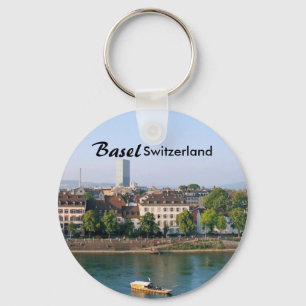 Basel City in de Zwitserse Souvenir-Sleutelhanger Sleutelhanger