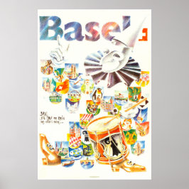Basel, Die stadt am Rhein, Suisse, Travel Poster