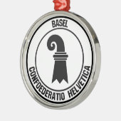 Basel Round Embleem Metalen Ornament (Links)