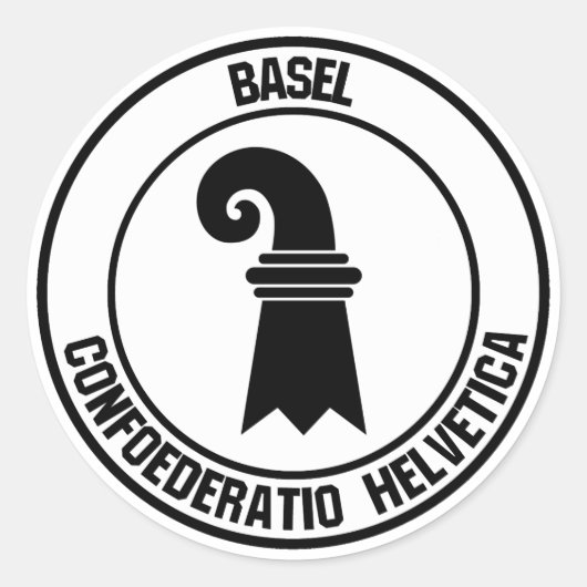 Basel Round Embleem Ronde Sticker (Voorkant)