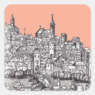 Basel stad in het noordwesten van Zwitserland Vierkante Sticker