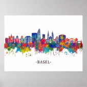 Basel Switzerland Skyline Poster (Voorkant)
