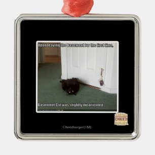 Basement Cat, enigszins gedesoriënteerd Metalen Ornament