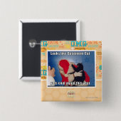 Basement Cat krijgt steenkool Vierkante Button 5,1 Cm (Voorkant /achterkant)